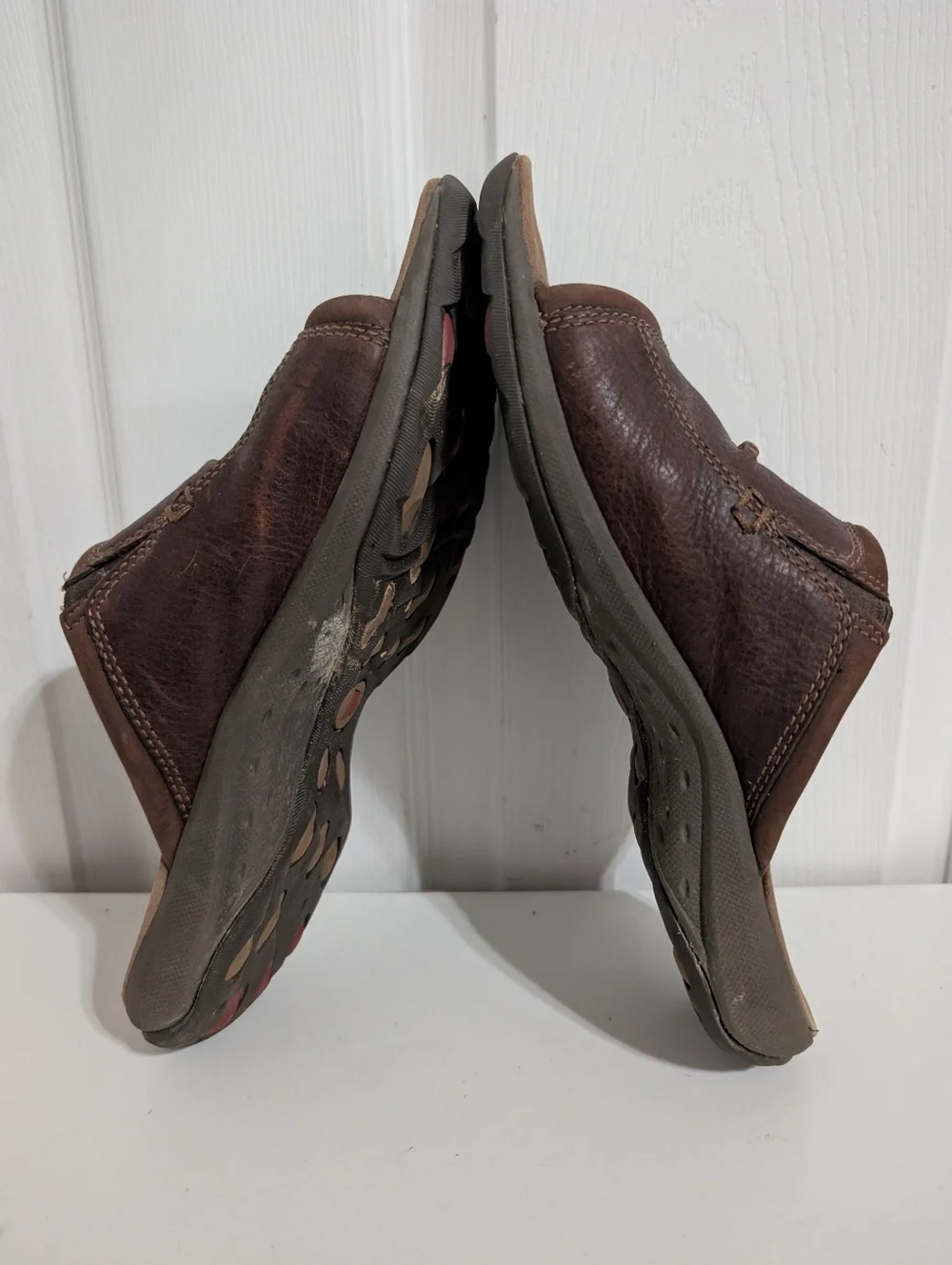 Merrell Sandspur 2 Mens Shoes Slide Sandals Brown Leather Comfort Size 9